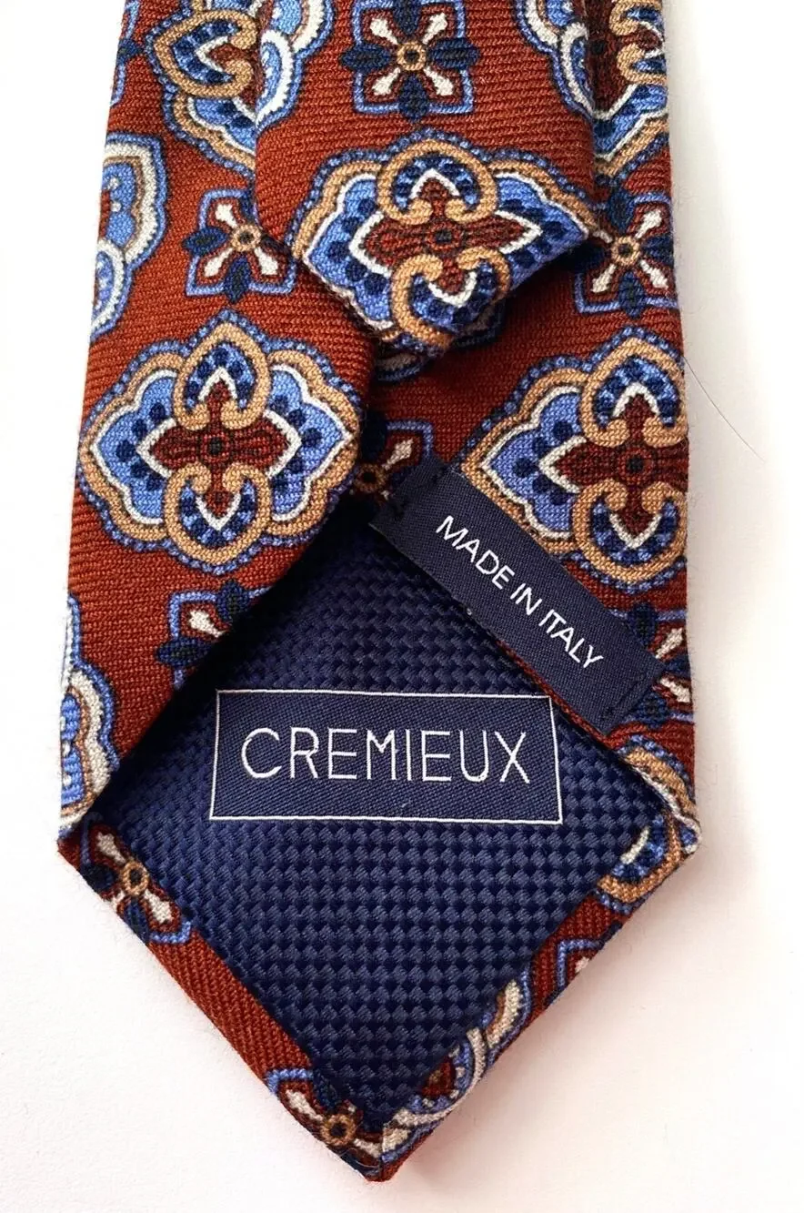 Daniel Cremieux Neck Tie Nwt 100% Wool Made in Italy Slim Skinny Geo Tie